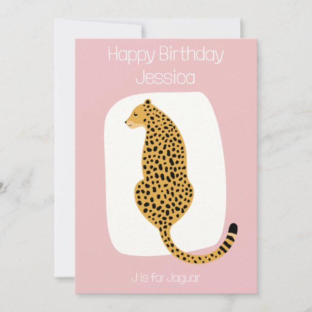Kinder Thema Geburtstag Karte Alphabet J (Vorderseite)