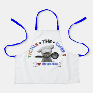 Kinder "Tickle the Koch" Funny Cat Schürze Blue Le