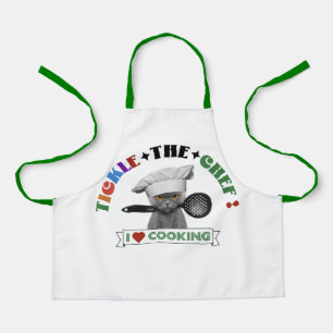 Kinder "Tickle the Koch" Funny Cat Schürze, Green  Schürze