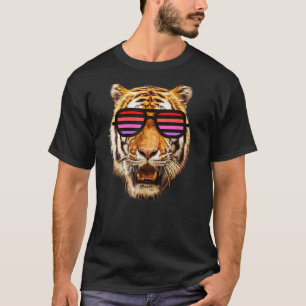 Kinder Tiger Streifen rosa rote Sonnenbrille Klein T-Shirt