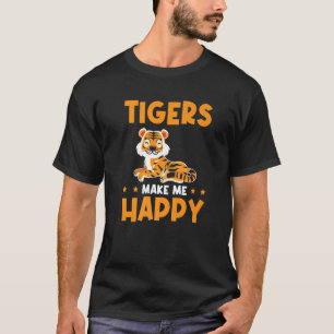 Kinder Tiger Wild Animal Tigers machen mich glückl T-Shirt