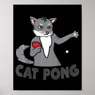 Kinder Tischtennis Katze für Jungen und Mädchen Poster