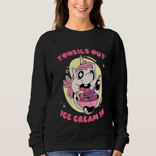 Kinder Tonsille aus Eiscreme in einhorniger Erholu Sweatshirt (Vorderseite)