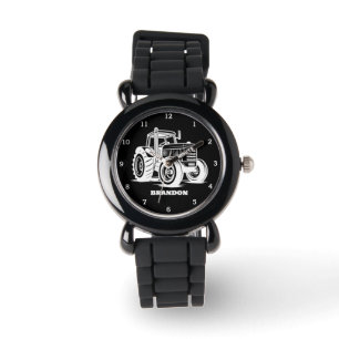 Kinder Tractor Boys Black Individuelle Name Armbanduhr