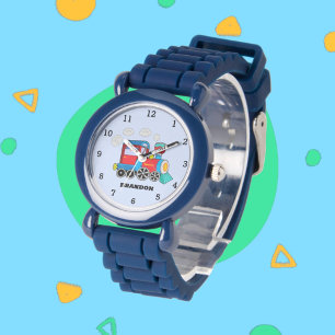 Kinder Train Boys Blue Individuelle Name Armbanduhr