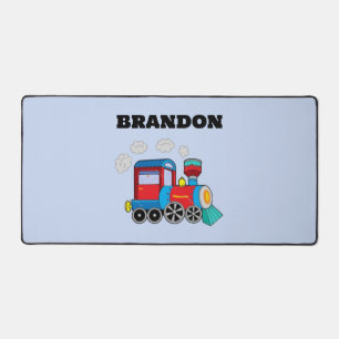 Kinder Train Boys Blue Individuelle Name Schreibtischunterlage