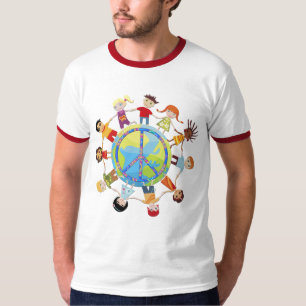 Kinder treten auf der ganzen Welt für Frieden T-Shirt