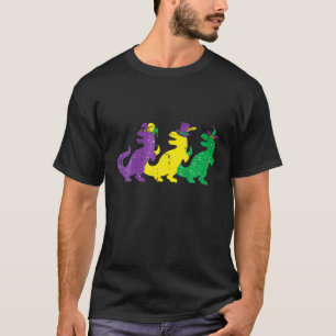 Kinder Trex Dinos Lila Gelbe grüne Kleinkinder Kin T-Shirt