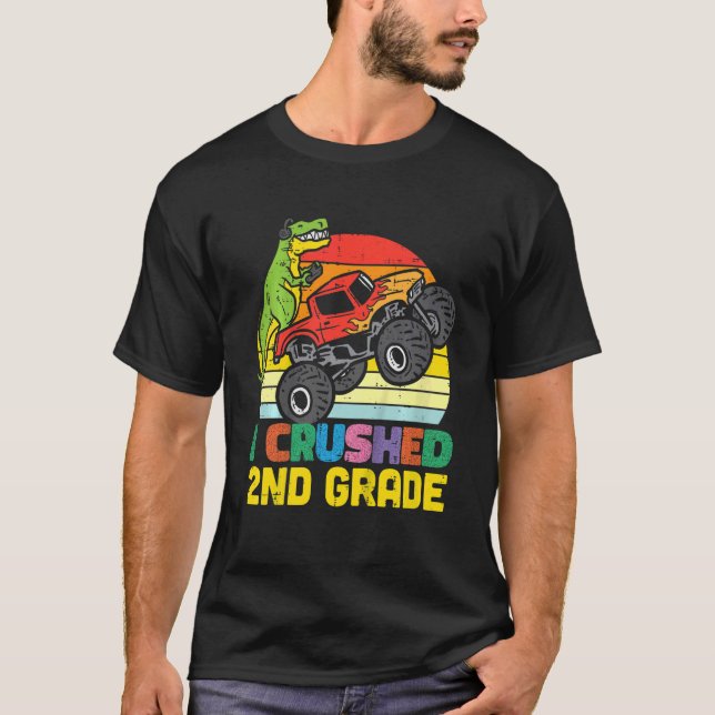 Kinder Trex Monster Truck I zerbrach letzte D. Kla T-Shirt (Vorderseite)