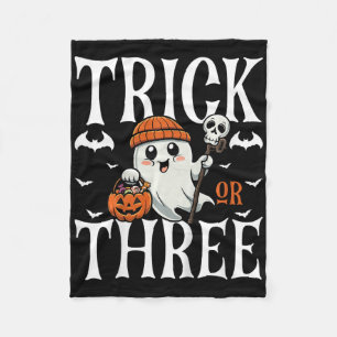 Kinder Trick Or Three Halloween Gruseliger Kürbis Fleecedecke