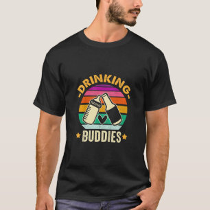 Kinder trinken Buddies Retro Funny Vater Son Daddy T-Shirt