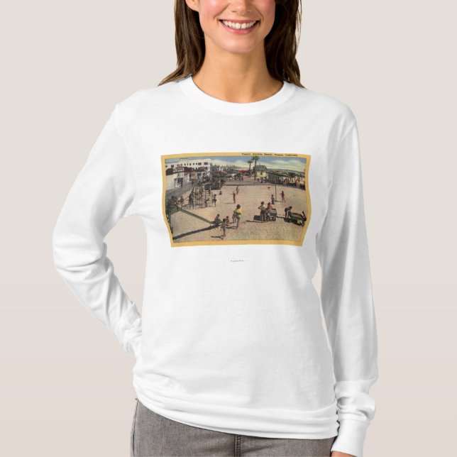 Kinder u. Mamas an athletischem Strand Venedigs T-Shirt (Vorderseite)