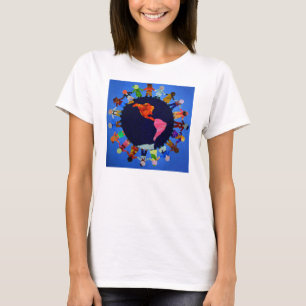 Kinder um den Weltangepassten T - Shirt: T-Shirt