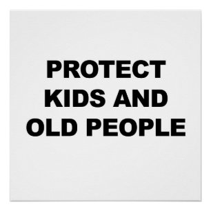 Kinder und alte Menschen schützen Poster