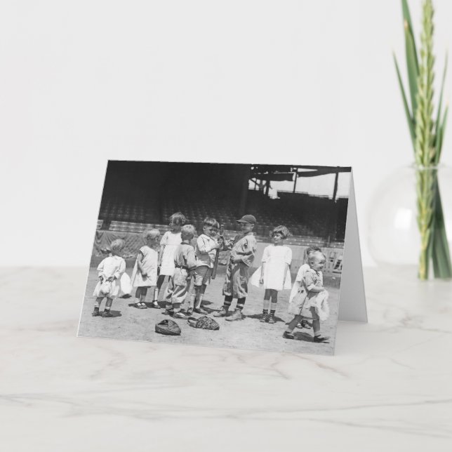 Kinder und Baseball, frühe 1900s Karte (Vorderseite)