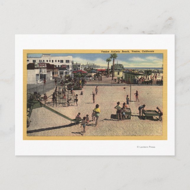 Kinder und Mamas am Athletic Beach in Venedig Postkarte (Vorderseite)