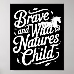 Kinder und Reittiere, die mutig und wild leben; Ho Poster