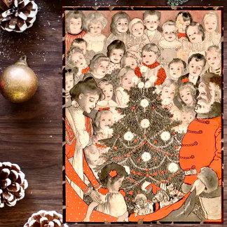 Kinder und Santa, ein vintage Weihnachten