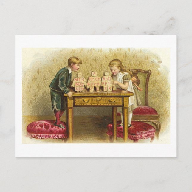 Kinder und Spielzeug Weihnachtskarte Feiertagspostkarte (Vorderseite)