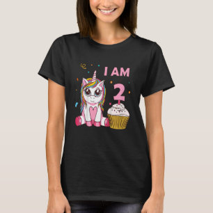 Kinder Unicorn Mädchen mythische Kreatur I Bin 2 J T-Shirt