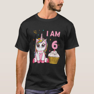 Kinder Unicorn Mädchen mythische Kreatur I Bin 6 J T-Shirt