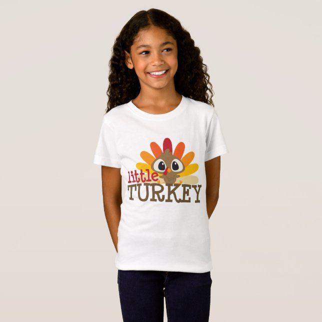 Kinder unisex kleine Truthahn Erntedank T - Shirt (Vorne ganz)