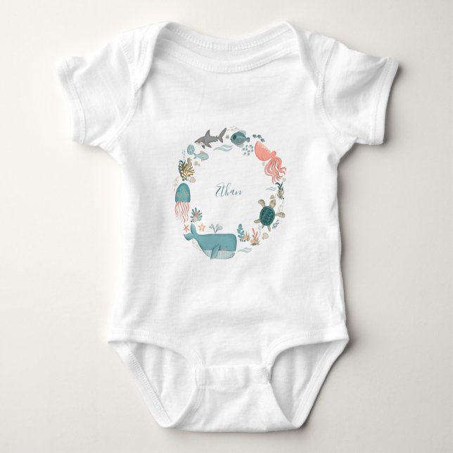 Kinder unter dem Personalisierten Namen Wasser Baby Strampler (Vorderseite)