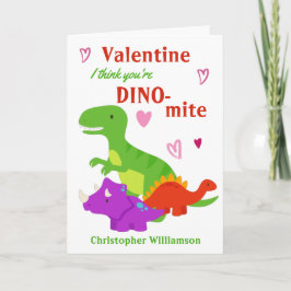 Kinder Valentinstag Dino-mite Dinosaurier Karte