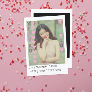 Kinder Valentinstag Instant Foto Karte Violett &