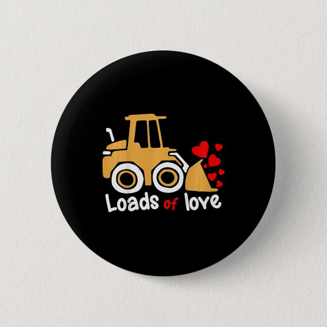 Kinder Valentinstag Lasten Liebe Radlader Kid Button (Vorderseite)