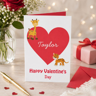 Kinder Valentinstag Safari Karte