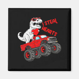 Kinder Valentinstag T-Rex fährt Monstertruck Spaß Magnet