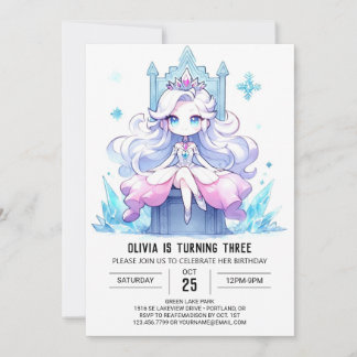Kinder verzauberte Prinzessin zum Geburtstag Einladung