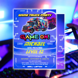 Kinder Video Game Truck Geburtstagsparty Einladung