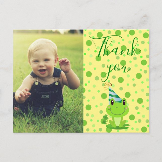 Kinder Vielen Dank für Ihr Glück Frosch Postcard Postkarte (Vorderseite)