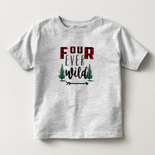 Kinder Vier-je Wild Lumberjack Wild Flannel Karier Kleinkind T-shirt