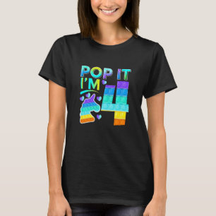 Kinder Vier Pop Ich bin 4 Niedliche Einhorn Geburt T-Shirt