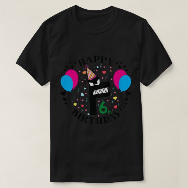 Kinder Villain Alphabet Lore von 6 Jahren 6. Gebur T-Shirt (Design vorne)