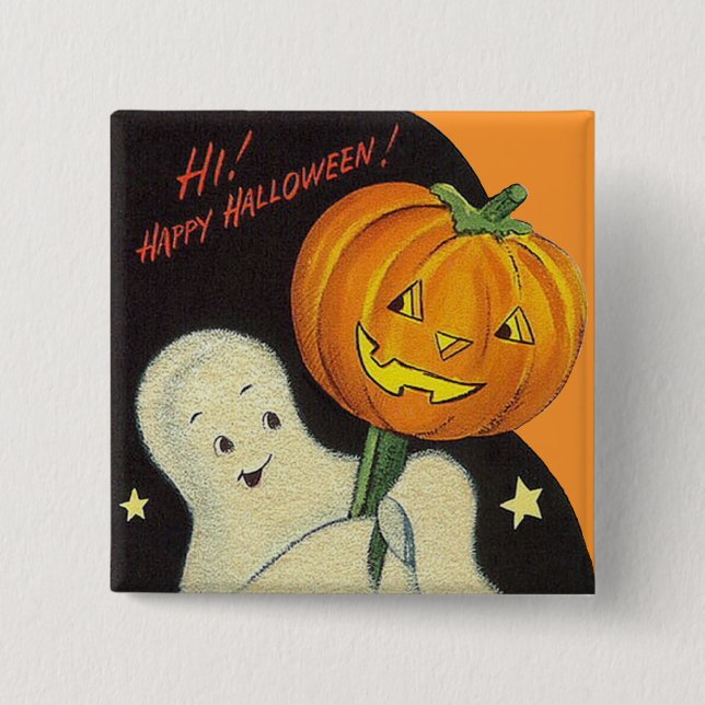Kinder Vintage Halloween Button (Vorderseite)