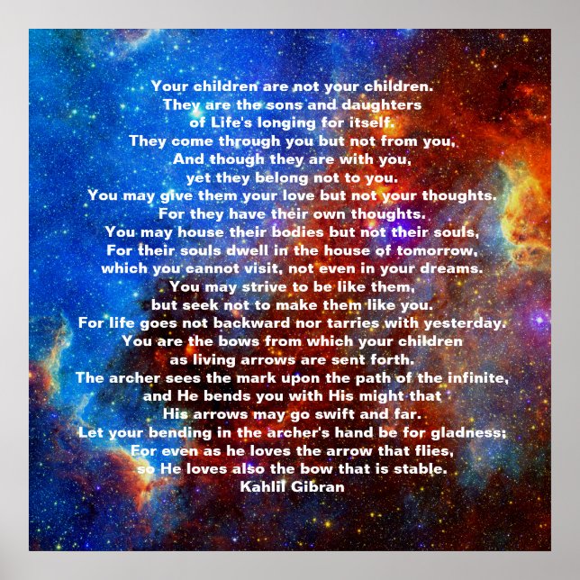 Kinder von Kahlil Gibran Poster (Vorne)
