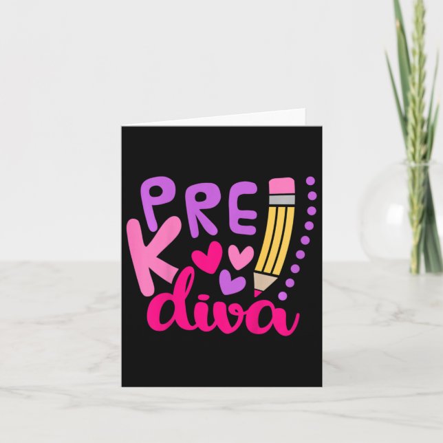 Kinder vor der Diva Karte (Vorderseite)