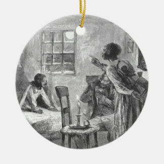 Kinder wachen weit auf Weihnachtsabend auf Keramikornament