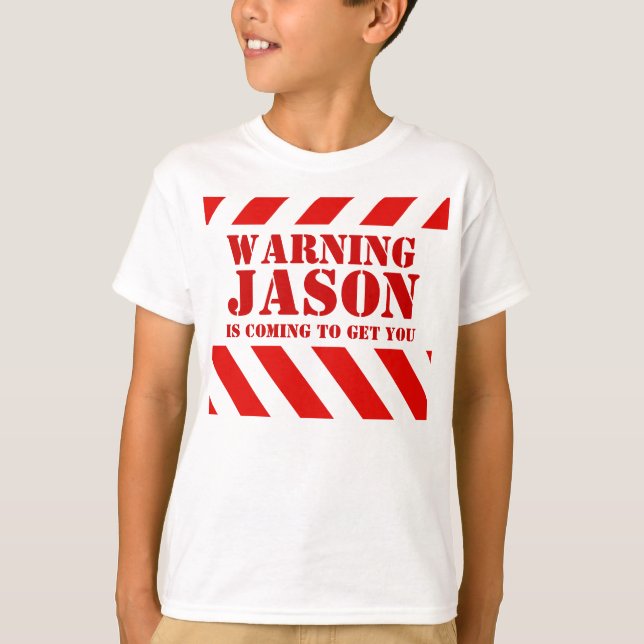 Kinder-Warnstreifen Name Jason T - Shirt (Vorderseite)