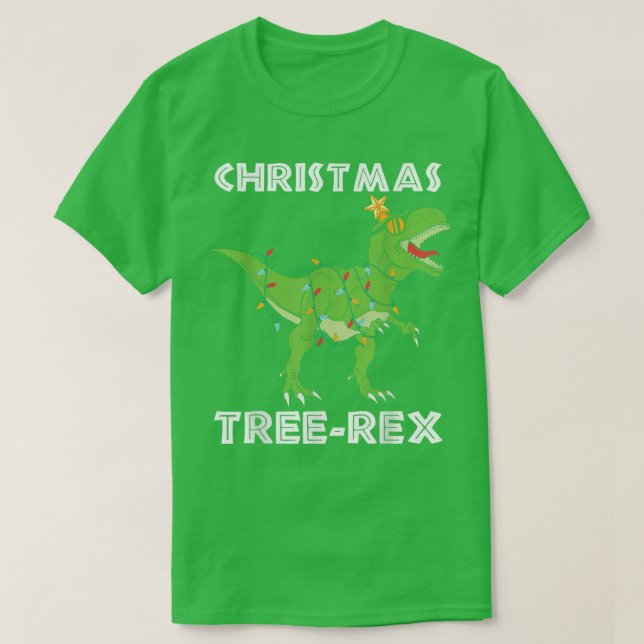 Kinder Weihnachten Dinosaurier Tree Rex Pajamas Bo T-Shirt (Design vorne)