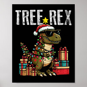 Kinder Weihnachten Dinosaurier Trex Xmas Trex Klei Poster