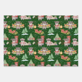 Kinder Weihnachten Niedliche Feiertage Bär Geschenkpapier Set