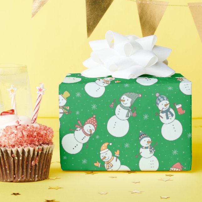 Kinder Weihnachten Niedlicher Schneemann in Hats G Geschenkpapier (Geburtstagsparty)