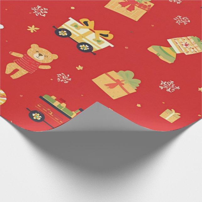 Kinder Weihnachten Weihnachten und Spielsachen 30  Geschenkpapier (Ecke)