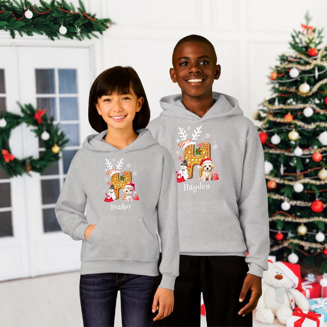 Kinder Weihnachten Weihnachtsgebäck Alphabet H Gir Hoodie (Von Creator hochgeladen)