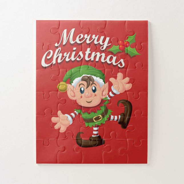 Kinder Weihnachts Elf Puzzle (Vertikal)